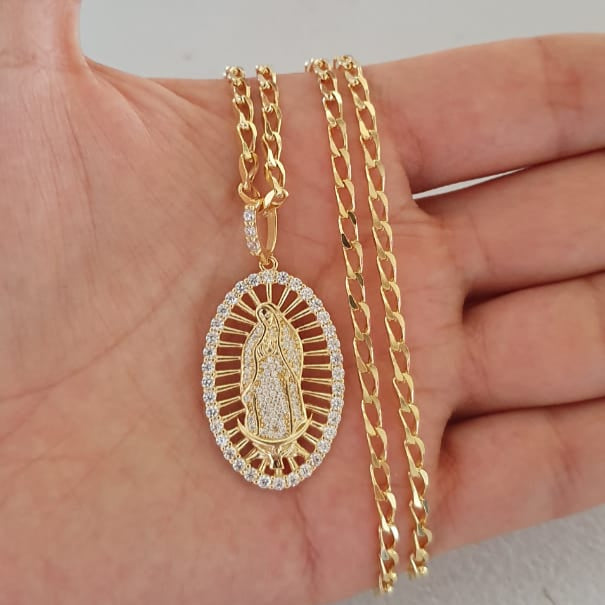 22146C - Dije Virgen Guadalupe Swarovski
