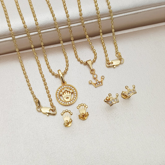 Set Cadena, dije y topitos Reina y Rey