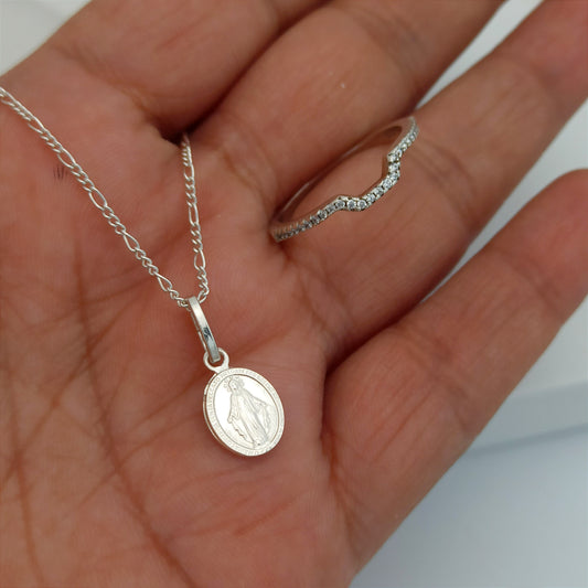 Conjunto cadena, dije Milagrosa y Argolla con Circones