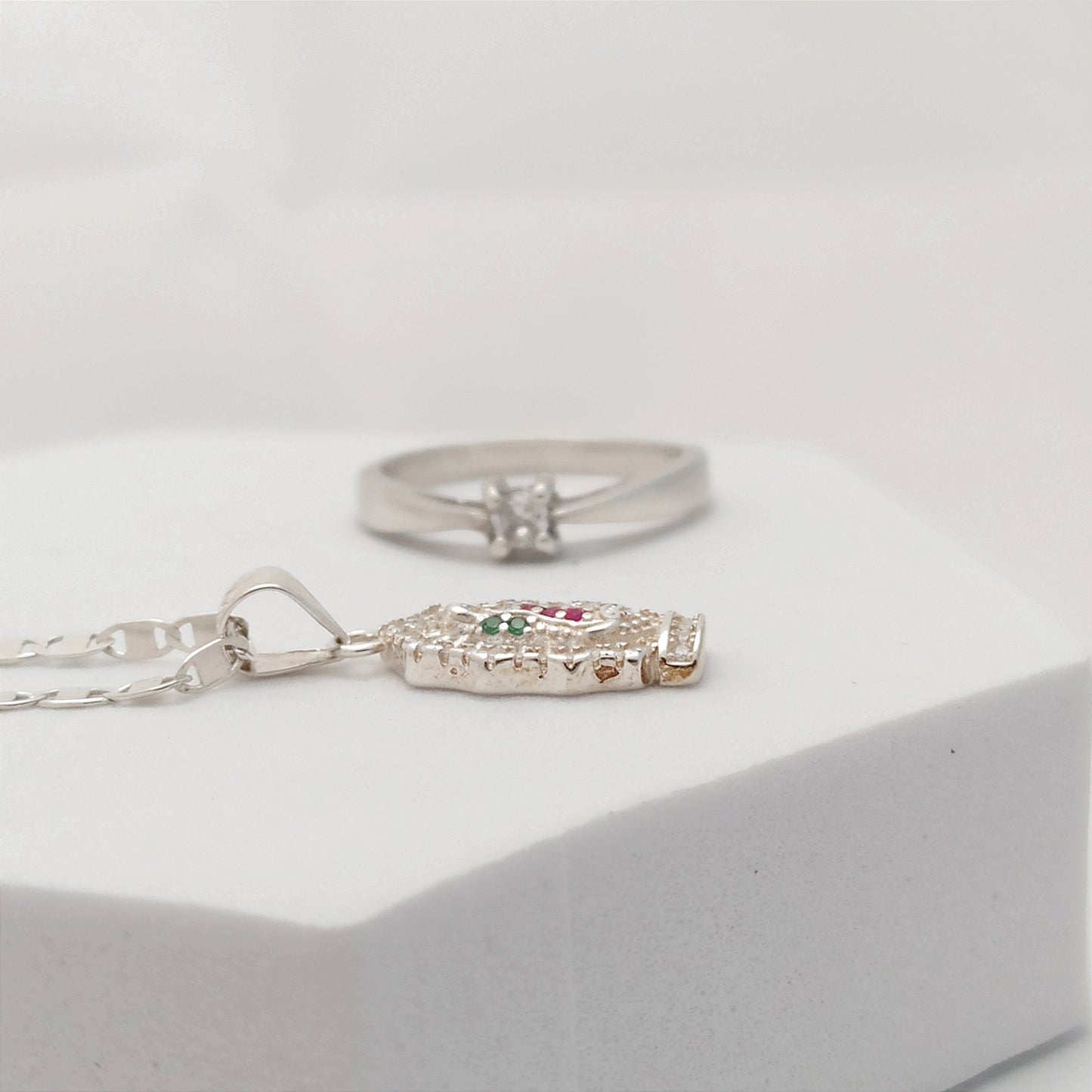 Conjunto Cadena, dije Guadalupe con Anillo Circon