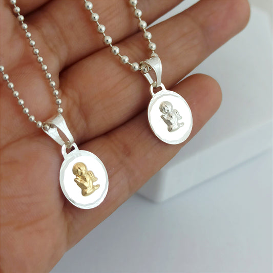 Conjunto Cadenas Militar y dijes niño orando