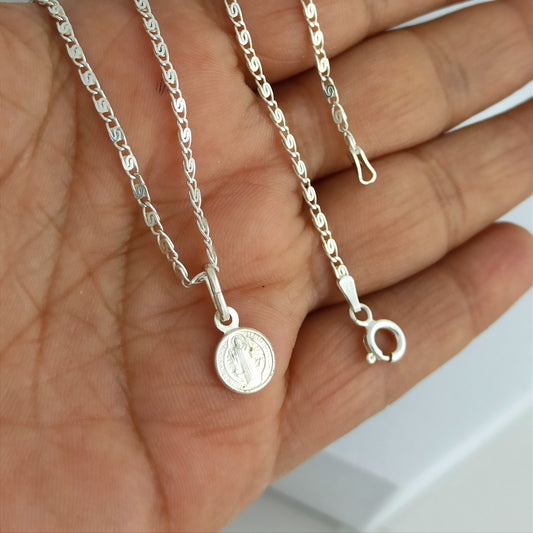 Conjunto cadena y dije mini San Benito