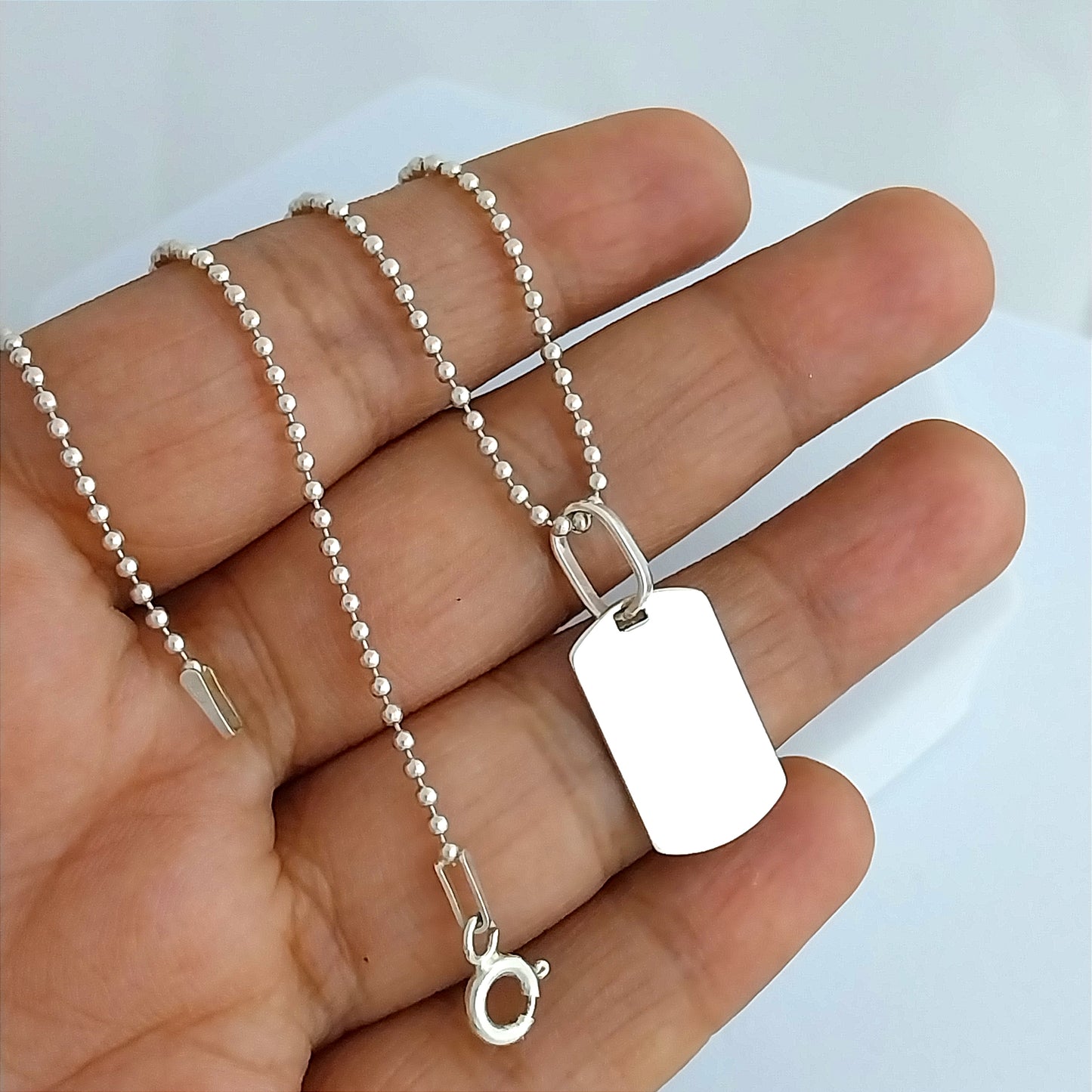 Conjunto cadena y placa militar Pequeña
