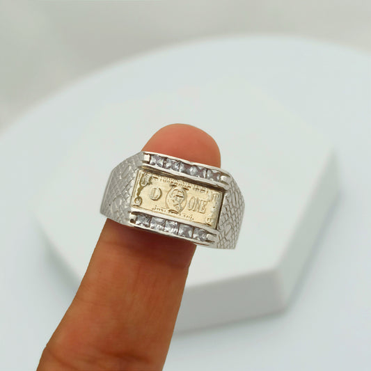 Argolla Dolar Plata y Oro