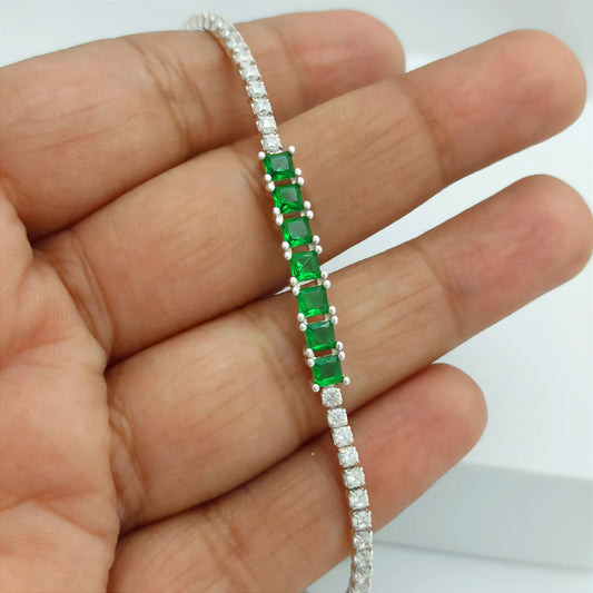 JP54003V - Pulsera Tennis Charming Verde