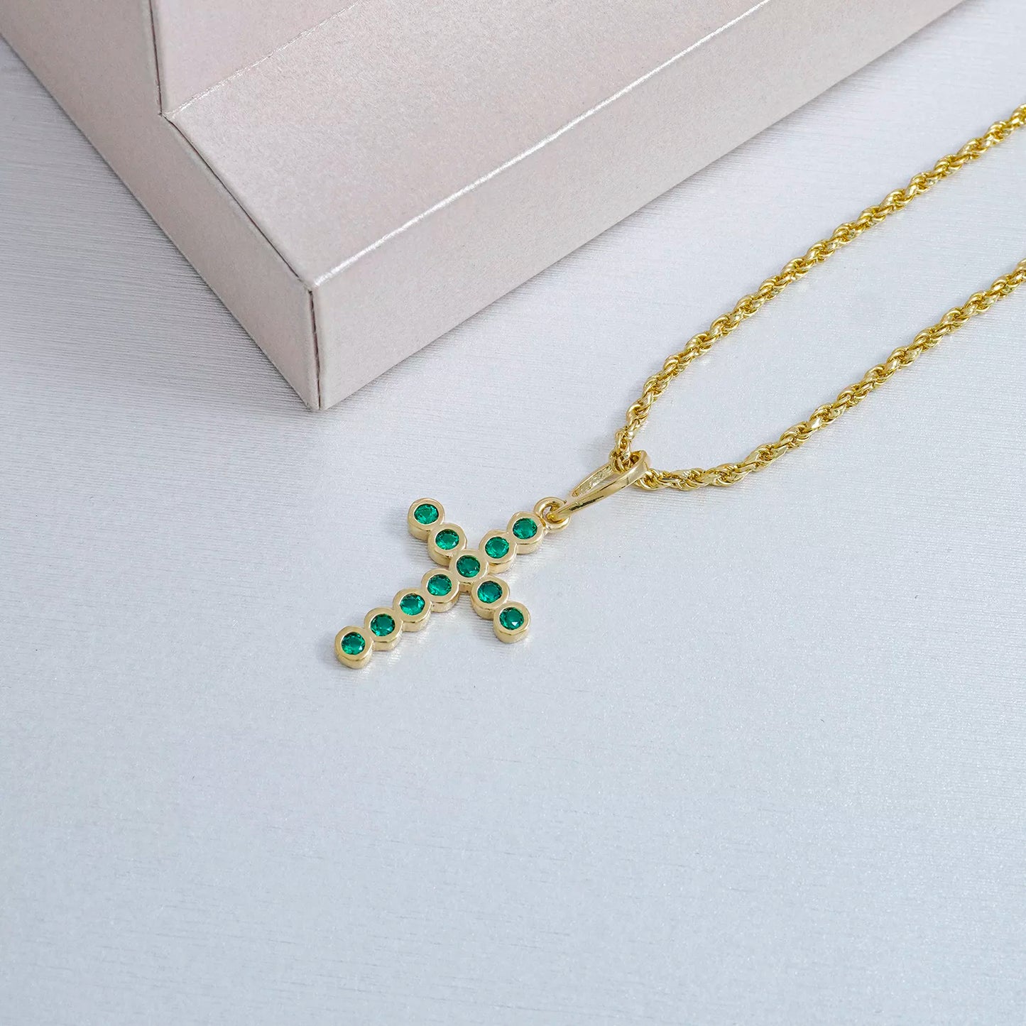 22889 - Dije Cruz Swarovski Verde