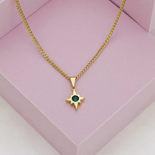 23068V - Dije Estrella Circonia VERDE