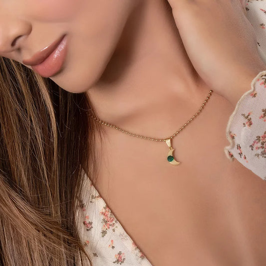 23069V - Dije Luna Circonia VERDE