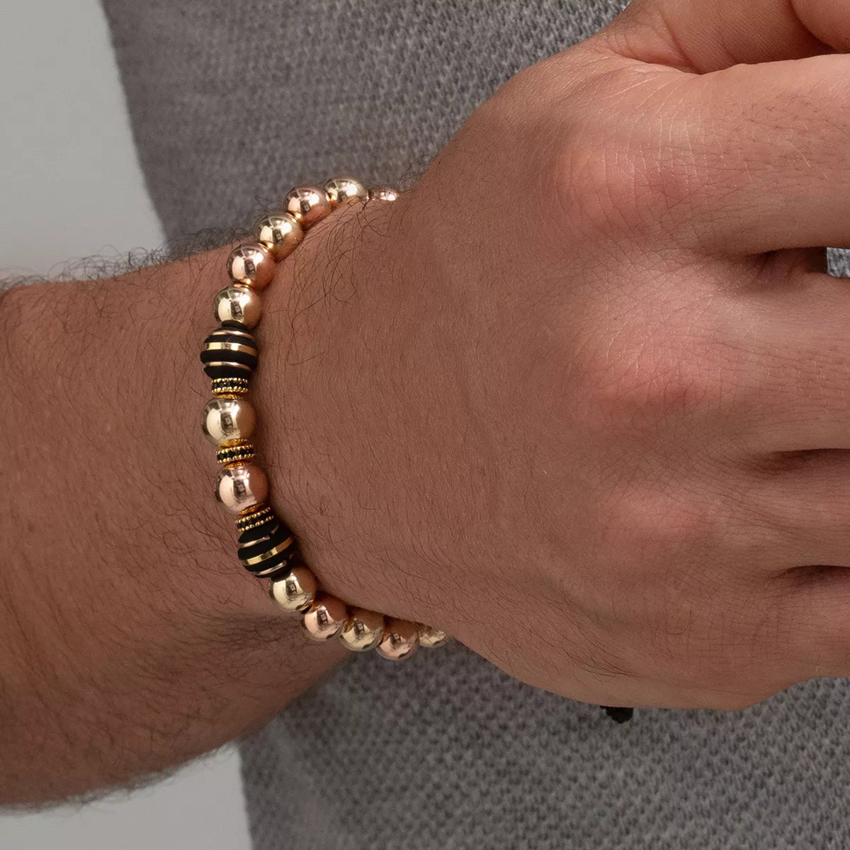 24799N - Herraje Rondel circonias x 3 Negro