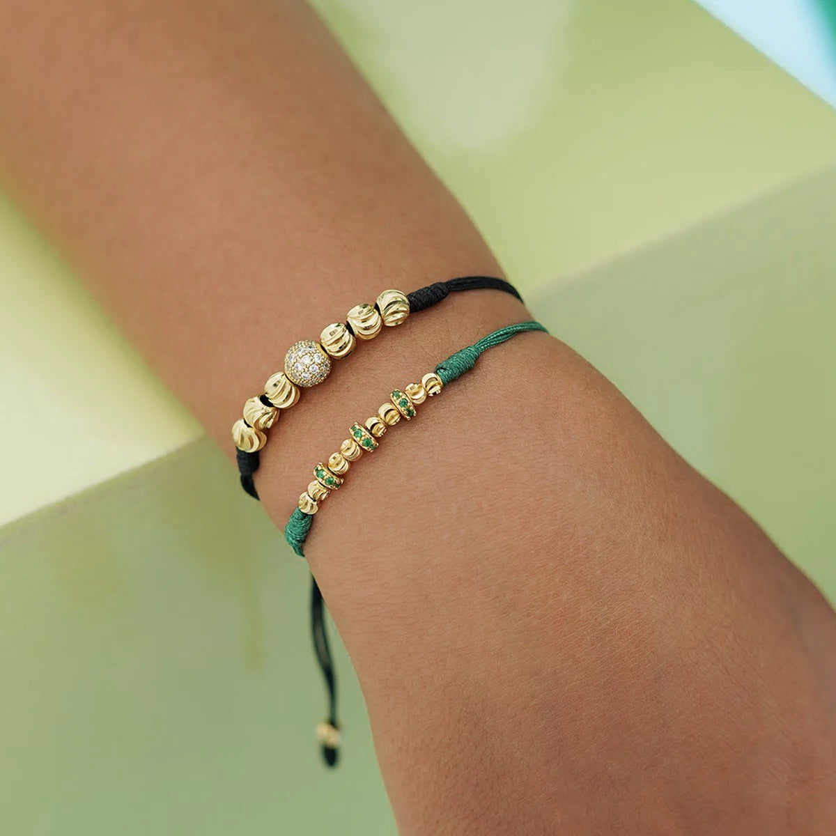 24800V - Herraje Rondel circonias x 3 Verde