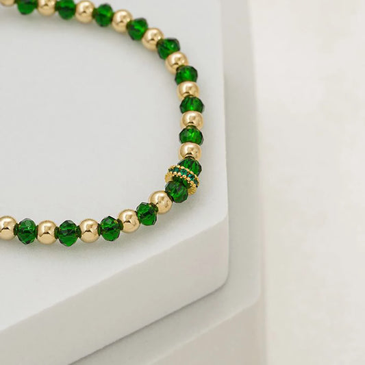 24800V - Herraje Rondel circonias x 3 Verde