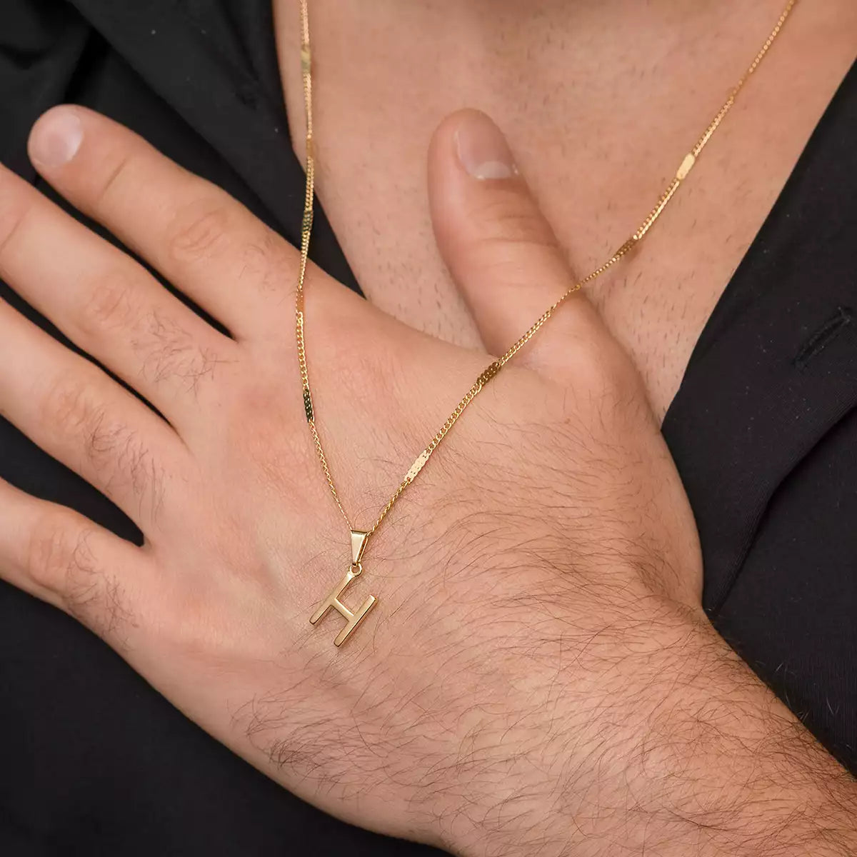 25360H - Dije Silueta Letra H Lisa Grande