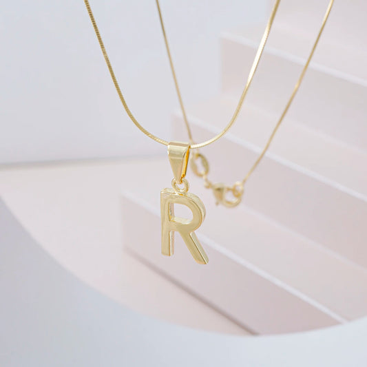 25360R - Dije Silueta Letra R Lisa Grande