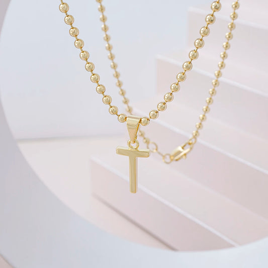 25360T - Dije Silueta Letra T Lisa Grande