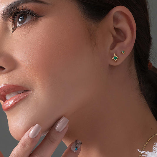 33068V - Topitos Estrella Circonia VERDE