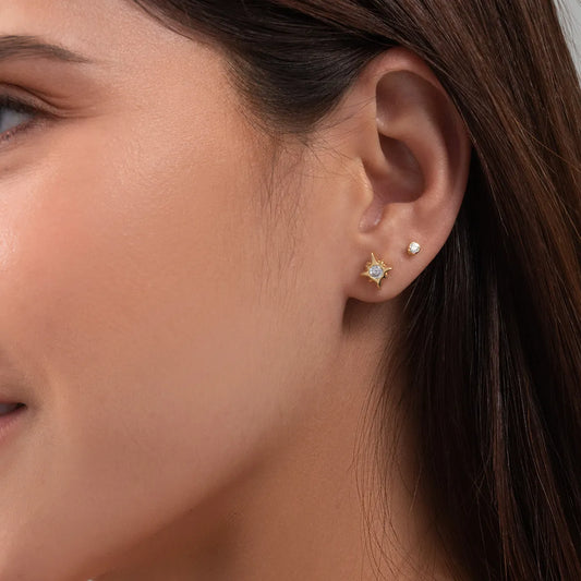 33068C - Topitos Estrella Circonia CRISTAL