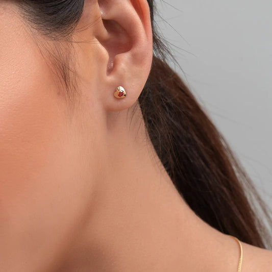 34045R - Topitos Corazón Mini Circonia ROJO