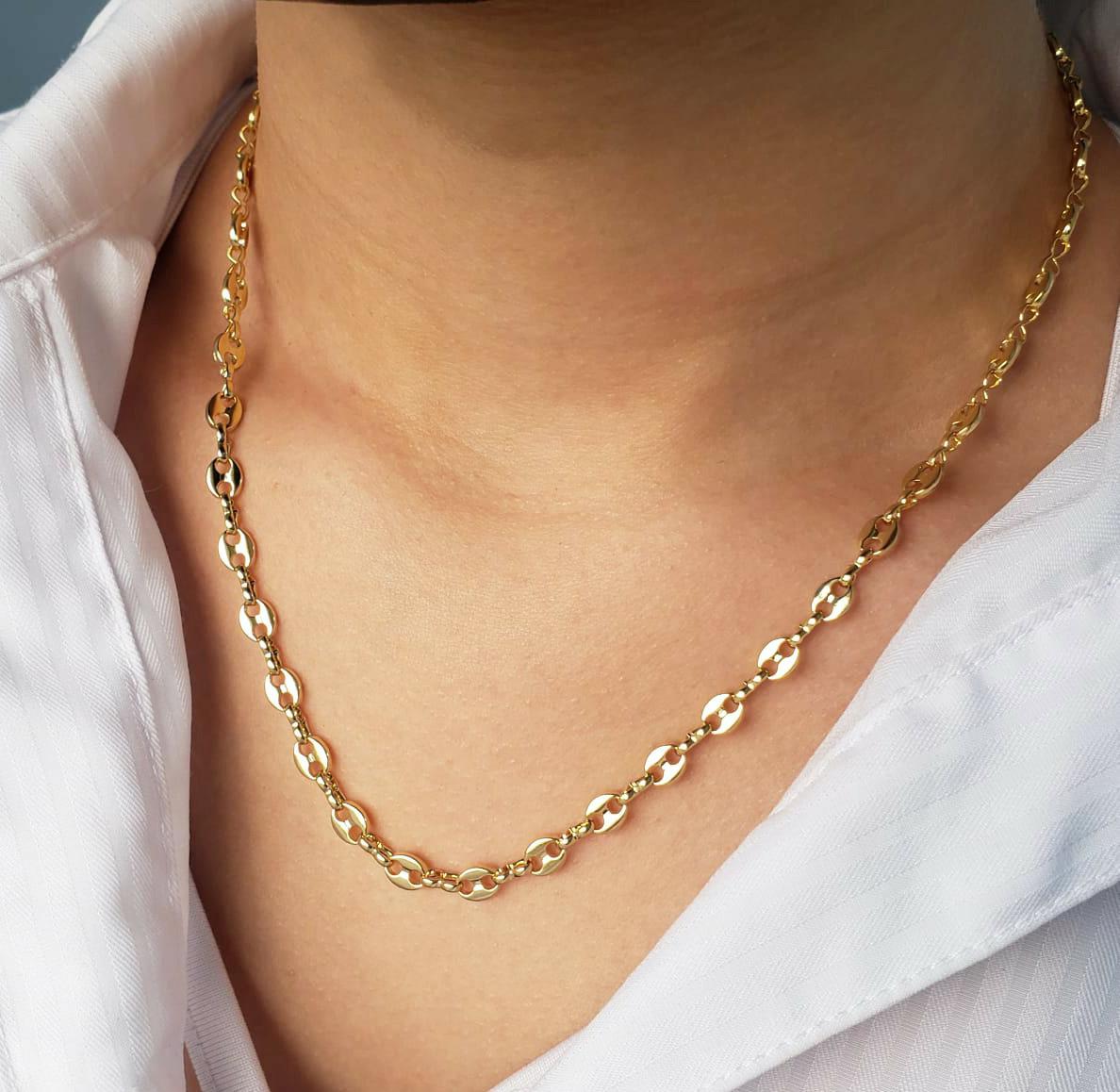 44036 - Cadena Grano de Cafe Gruesa 45Cm