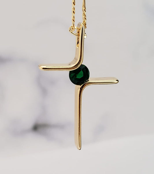 23052V - Dije Cruz Circonia 4 Cms Cristal