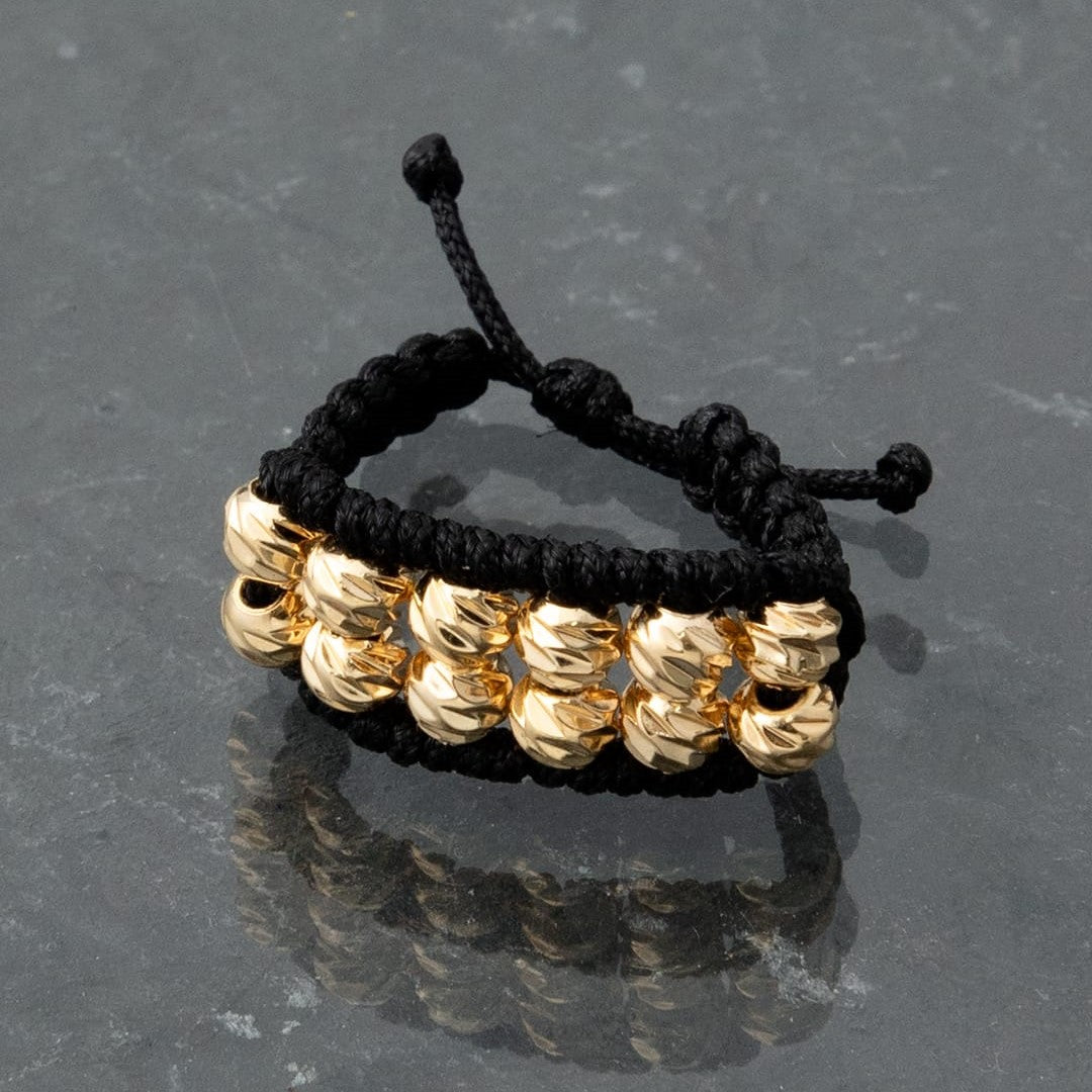 AT04 - Anillo Tejido Doble con balines diamatnados