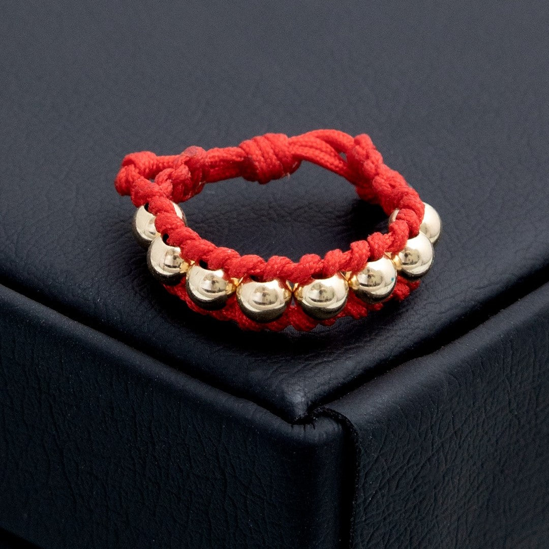 AT10 - Anillo Tejido Borde con balines lisos