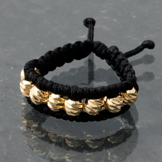 AT05 - Anillo Tejido balines diamantados Bordeado