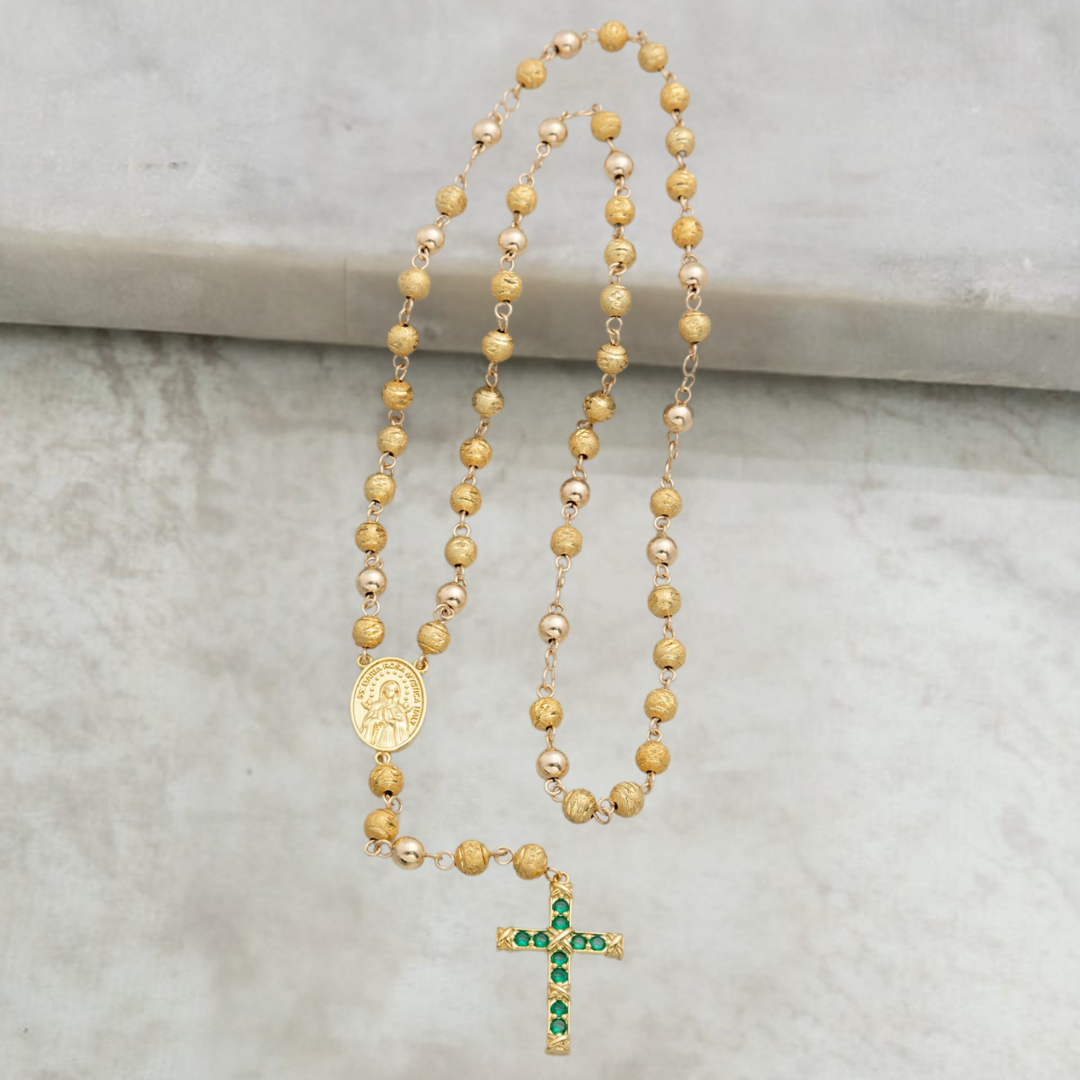 R005 - Rosario en Filigrana con balines y Cruz Paradise