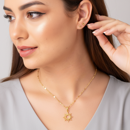 Set Rayos de Sol Cadena, Dije y Topitos