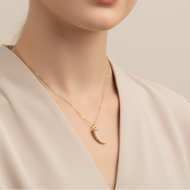 23002 - Dije Colmillo con Circonias