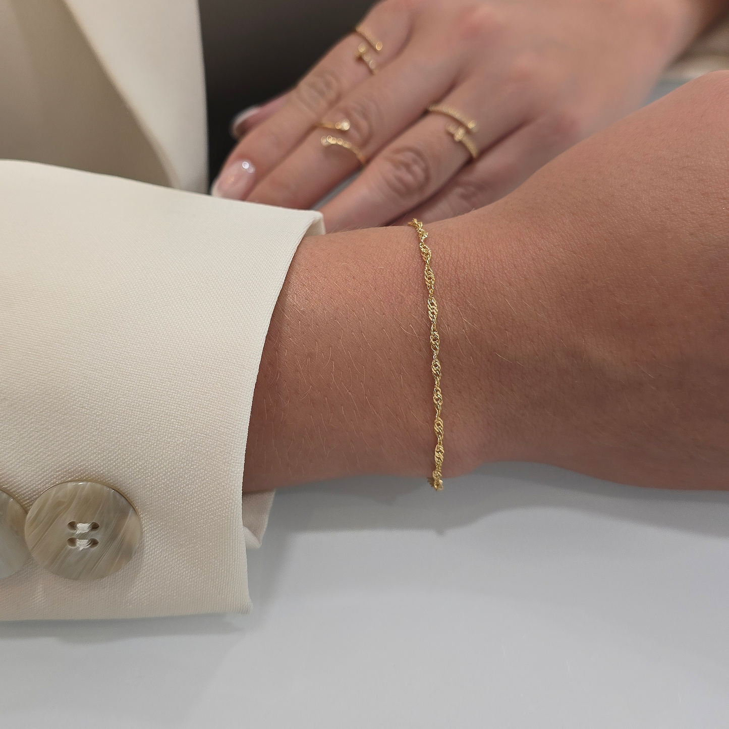 50031 - Pulsera Singapur 16 cms + Extensor 1.5 mm