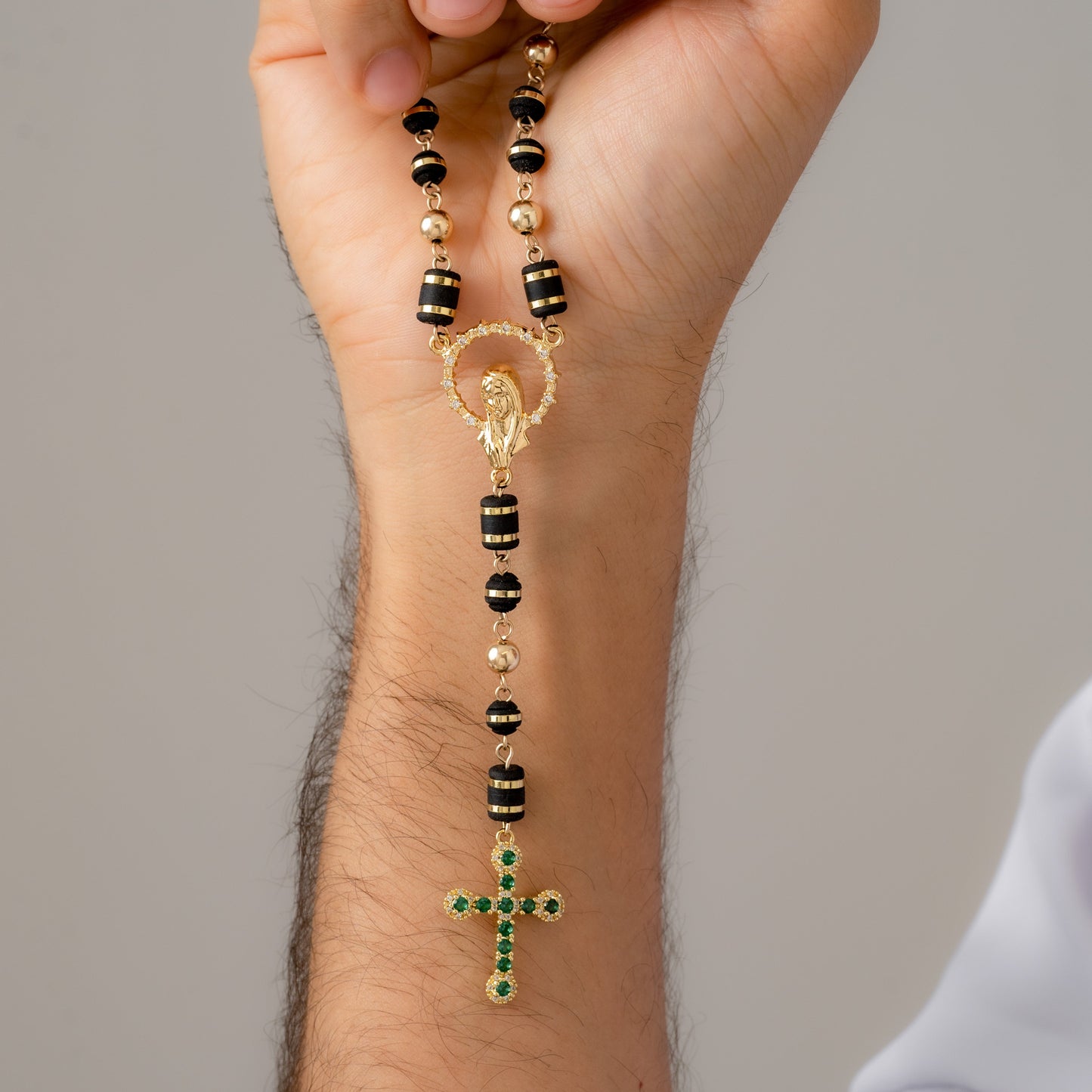 25555C - Crucero Virgen Con Circonias Cristal