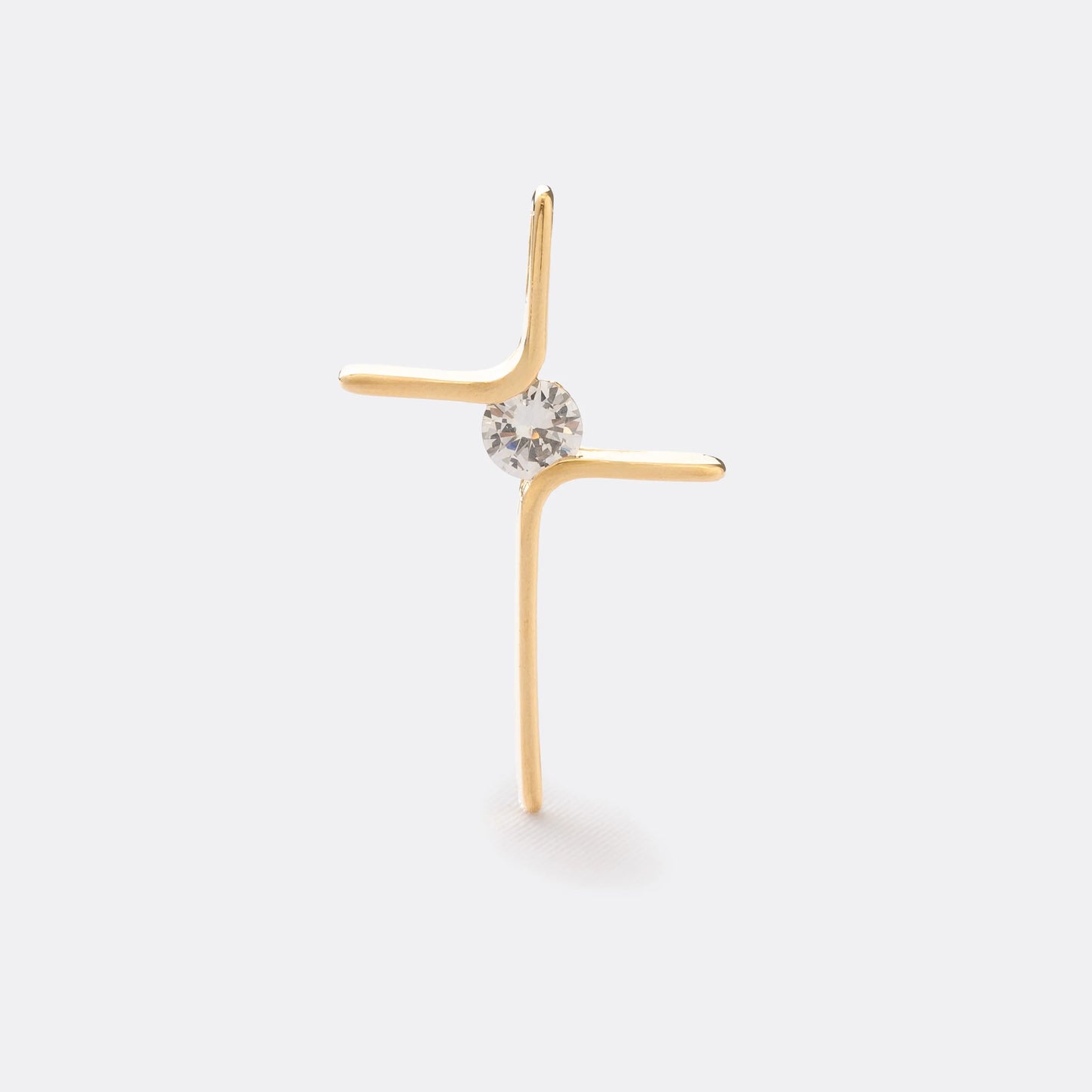 23052V - Dije Cruz Circonia 4 Cms Cristal