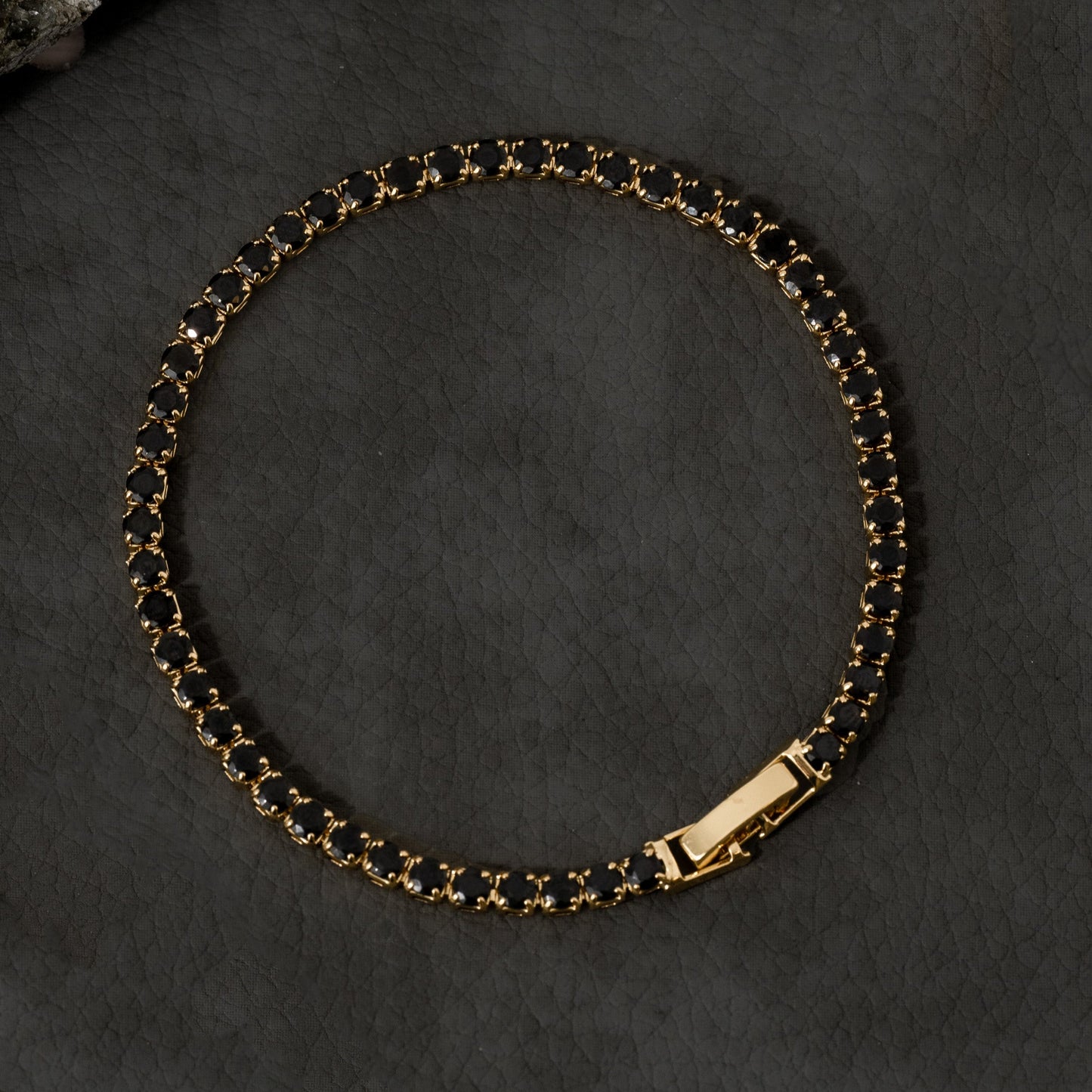 50027N - Pulsera Circonias Negro 20 Cms