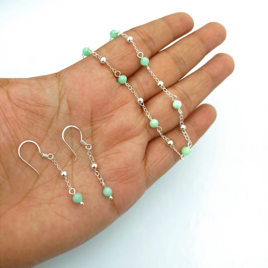 JP61101 - Conjunto Esmeralda Morralla con Cadena y Aretes