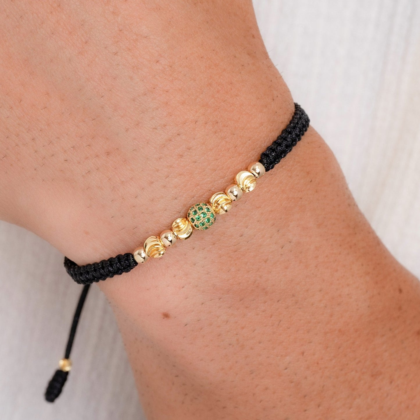 M098 - Manilla con balines varios y bola de fuego Verde