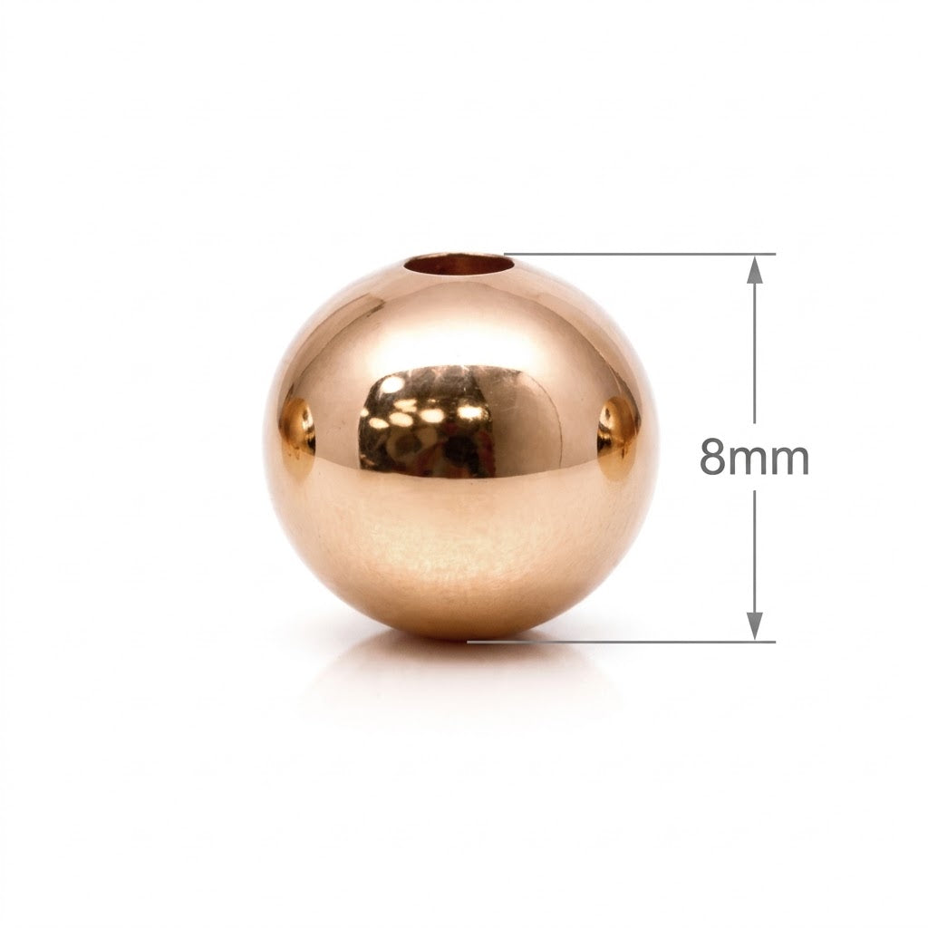 Balín 8mm Oro 18k laminado -  Rosado x Unidad