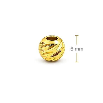 Balín 6mm Oro 18k laminado -  Diamantado Americano x Unidad