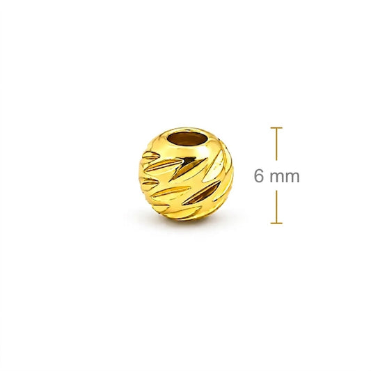 Balín 6mm Oro 18k laminado -  Diamantado Americano x Unidad