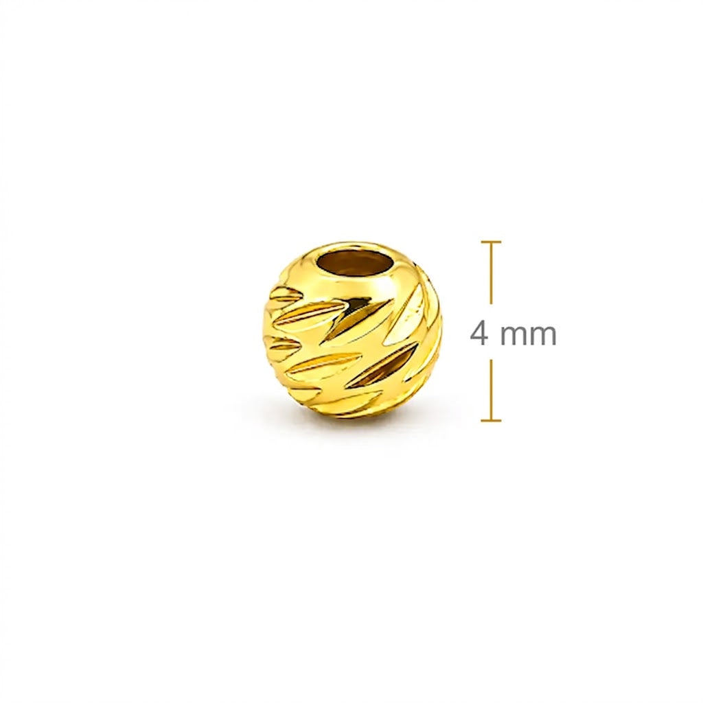 Balín 4mm Oro 18k laminado -  Diamantado Americano x Unidad
