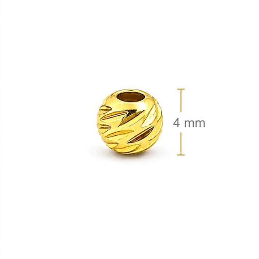 Balín 4mm Oro 18k laminado -  Diamantado Americano x Unidad