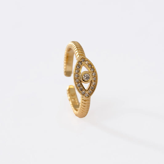 13060- Anillo Ojo Turco Cristal Ajustable