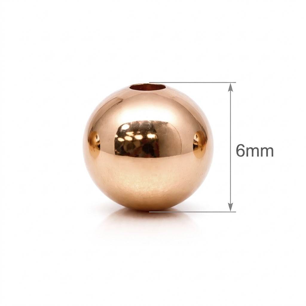 Balín 6mm Oro 18k laminado -  Rosado x Unidad