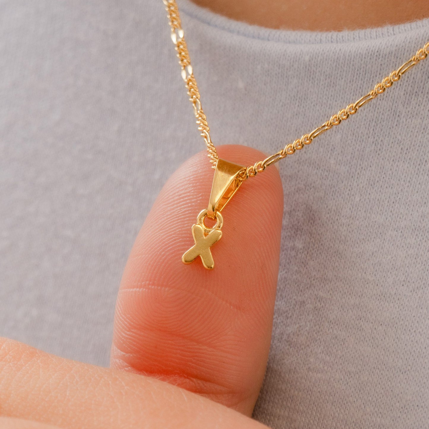 26360X - Dije Silueta Letra X Lisa Mini