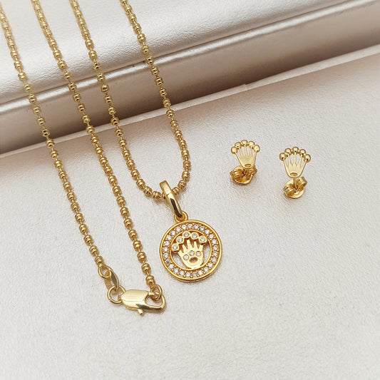 Set Cadena, dije y topitos Corona Rolex