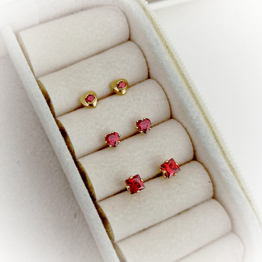 Set Topitos Circon Rojo