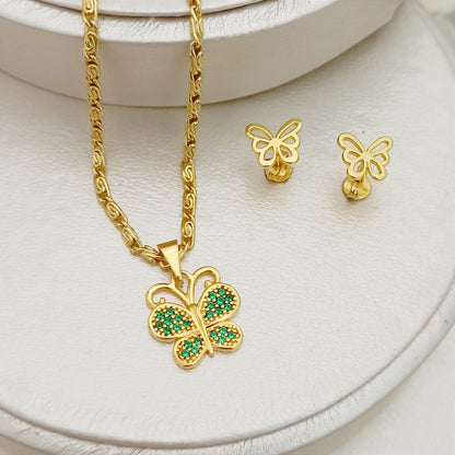 Set Cadena, dije y topitos de Mariposa