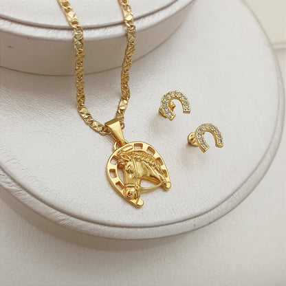 Set Herradura y Caballo Cadena, Dije y Topitos