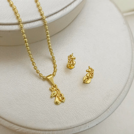 Set Cadena, dije y topitos Unicornio