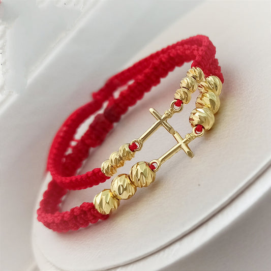 MP120 - Par manillas balines Americanos con Herraje de Cruz Inri