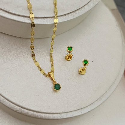 Set Cadena, dije y topitos Circulo Verde